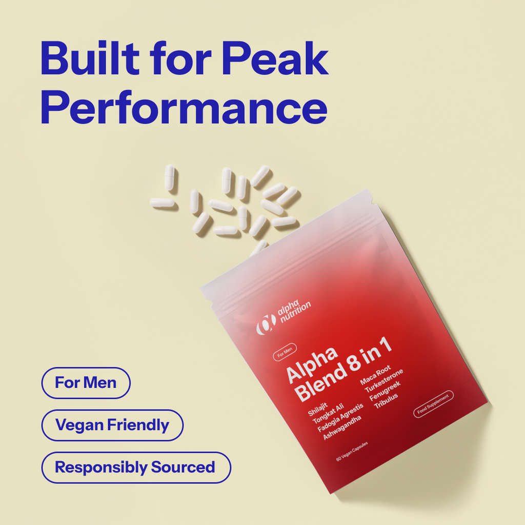 Alpha Nutrition 8-in-1 Alpha Blend | Shilajit, Tongkat, Ashwagandha & More | 60 Capsules