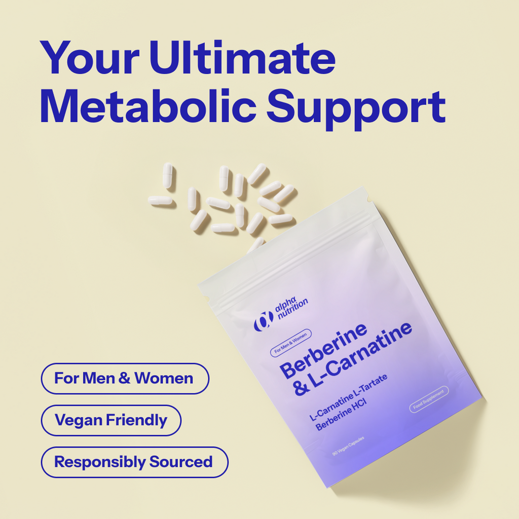 Alpha Nutrition Berberine & L-Carnitine | 90 Vegan Capsules