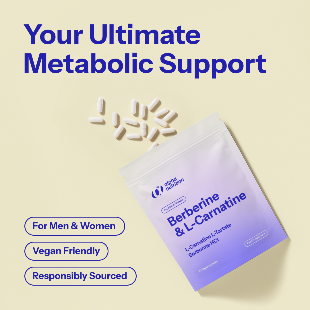 Alpha Nutrition Berberine & L-Carnitine | 90 Vegan Capsules