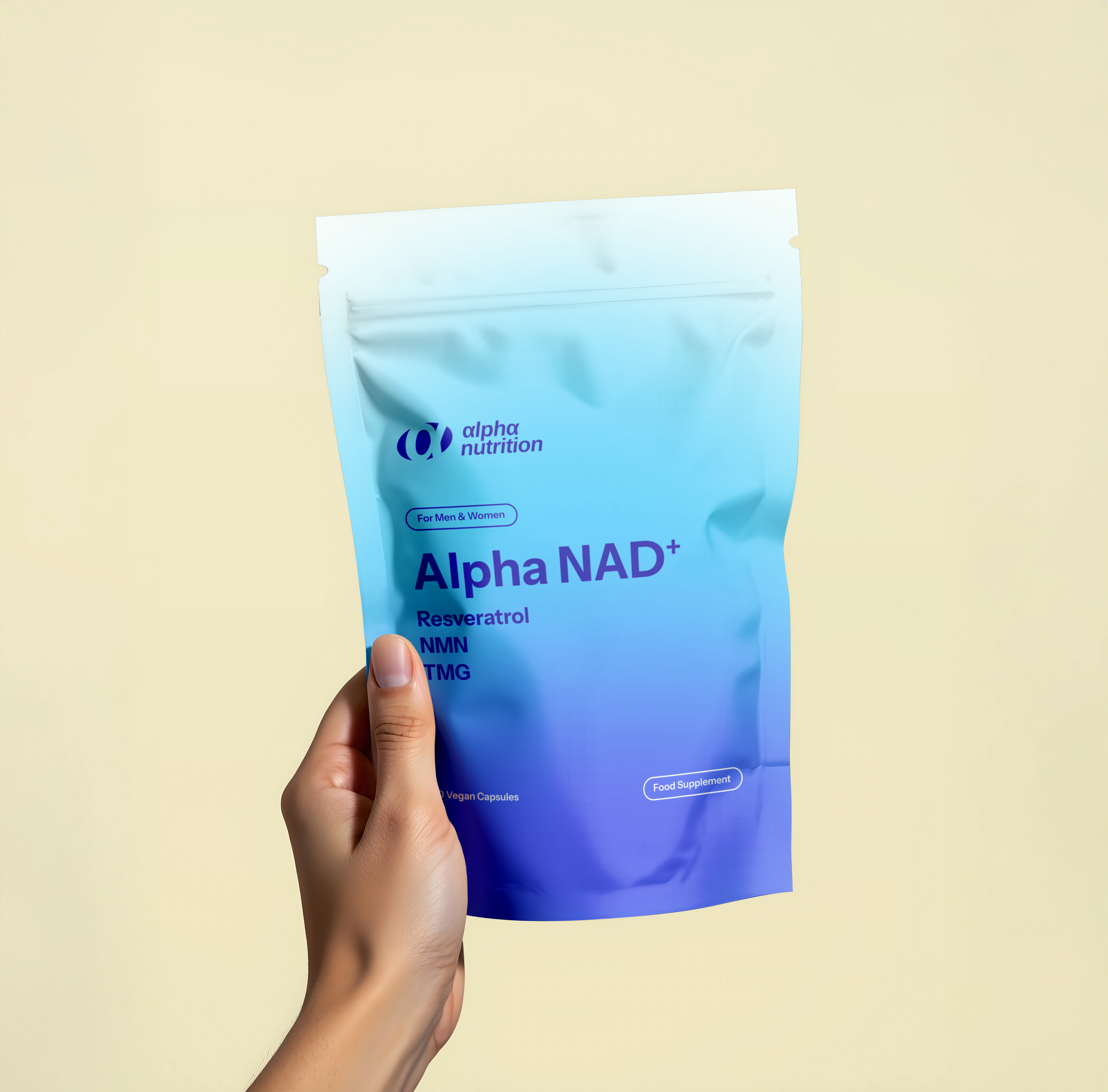 Alpha Nutrition NAD+ | NMN, Resveratrol & TMG | 60 Vegan Capsules