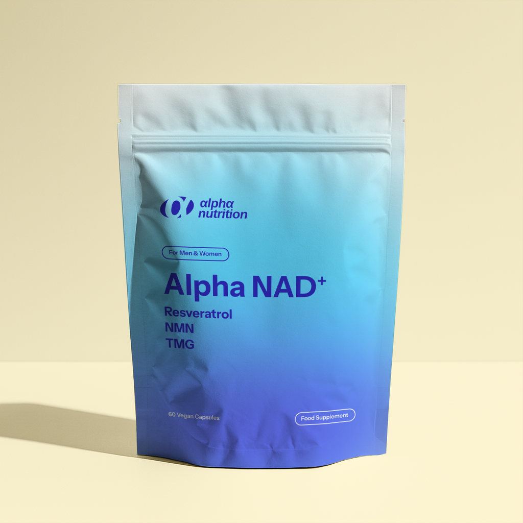 Alpha Nutrition NAD+ | NMN, Resveratrol & TMG | 60 Vegan Capsules